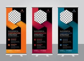 modelo de design de banner corporativo enrolado vetor