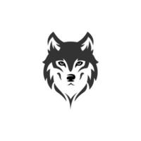 vetor de logotipo plano de lobo de cabeça