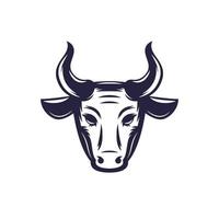 touro, logotipo de vetor de cabeça de boi