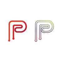 letra p e logotipo da fonte p design vetor empresa de identidade comercial
