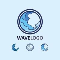 ícone de onda e gota de água ilustração vetorial design logotipo empresarial vetor