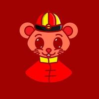rato signo chinês símbolo logotipo mascote no ano novo lunar