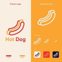 conceito de logotipo de cachorro-quente de fast food minimalista vetor