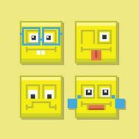conjunto de imagem vetorial de emoticons amarelos vetor