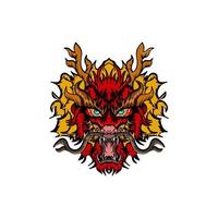 identidade do logotipo da mascote do esporte do dragão vermelho vetor