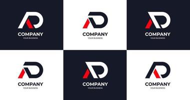 grande conjunto de design de logotipo minimalista letra a e d. elemento de design vetorial, com variedade aed logo elemento de estilo plano, sinal de negócios, logotipos, identidade, ilustrações vetoriais. vetor