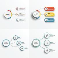 definir elementos abstratos do modelo infográfico gráfico com rótulo, círculos integrados. conceito de negócio com 3 opções. para conteúdo, diagrama, fluxograma, etapas, peças, infográficos de linha do tempo, layout. vetor