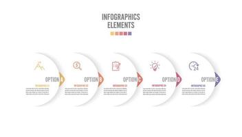 cinco setas sobrepostas de papel branco colocadas na linha horizontal. conceito de 5 sucessivas. para conteúdo, diagrama, fluxograma, etapas, peças, infográficos de linha do tempo, layout de fluxo de trabalho, gráfico. vetor