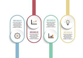 infográficos de quatro etapas - podem ilustrar uma estratégia, fluxo de trabalho ou trabalho em equipe. vetor