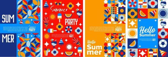 modelo de cartaz de verão de férias. verão de fundo abstrato flyer. ilustração vetorial de capa de livro criativa