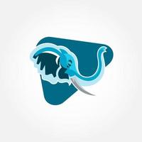 logotipo de elefante com design de estilo simples vetor