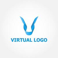 carta virtual v modelo de logotipo.eps vetor