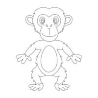 página de coloração de contorno de macaco bonitinho para crianças animais ilustração em vetor de desenho animado livro de colorir