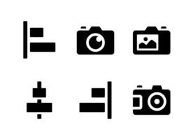conjunto simples de ícones sólidos vetoriais relacionados à interface do usuário. contém ícones como alinhar à esquerda, câmera e muito mais. vetor