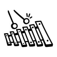 um ícone de vibrafone no estilo doodle vetor