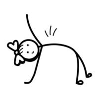boneco de pau gosta de dançar, ícone desenhado à mão vetor