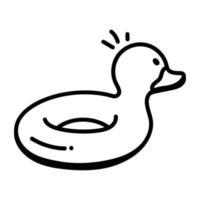 um ícone de doodle bem projetado de pato de piscina vetor