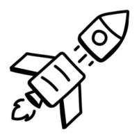 obtenha este ícone editável desenhado à mão de nave espacial vetor