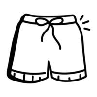 ícone desenhado à mão de shorts, design editável vetor