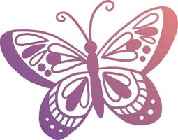 borboleta monarca, ilustração vetorial de silhueta.
