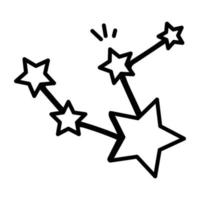 ligação de estrelas, ícone de doodle cativante da constelação vetor