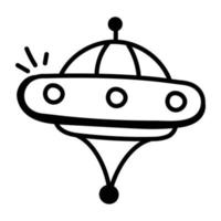 confira este ícone de doodle de cápsula espacial vetor