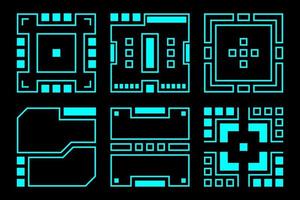 contorno azul frame quadrado futurista hud moderno vector design.