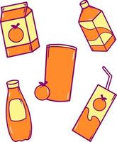 ilustração de doodle de suco de laranja vetor