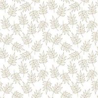 padrão de folha. delinear folhas douradas tropicais sobre fundo branco. ilustração vetorial perfeita com plantas de folhas desenhadas à mão vetor