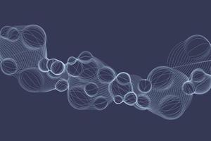 bolas onduladas de partículas da moda em fundo digital de movimento. ilustração vetorial de superfície dinâmica futurista