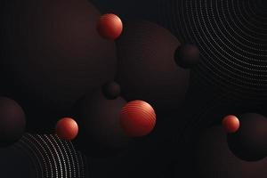 ilustração elegante de movimento com elementos de bolas pretas e vermelhas. fundo decorativo de volume de círculo