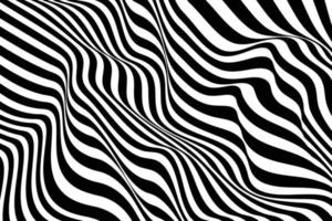 fundo de vetor de listras onduladas preto e branco. textura de onda abstrata na moda. design de padrão de linhas curvas suaves
