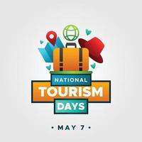 fundo de design do dia nacional do turismo para o momento de saudação