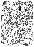 ilustração vetorial desenhada à mão de povos doodle, ilustrador li vetor