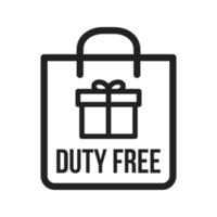 ícone de linha de bagagem duty free vetor