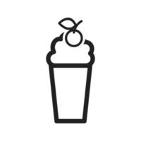 ícone de linha de milk-shake de morango vetor