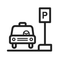 ícone de linha de ponto de táxi vetor