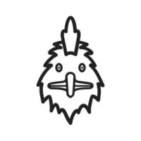 ícone de linha de rosto de galinha vetor