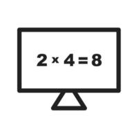 matemática no ícone de linha de computador vetor