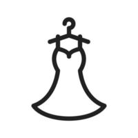 ícone de linha de vestido costurado vetor