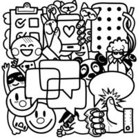 conjunto de ícones de doodles de ideia de negócio desenhada de mão. ilustração vetorial vetor