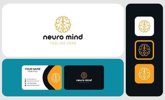 logotipo do cérebro criativo e design de conceito de cartão de visita com vetor de tecnologia moderna