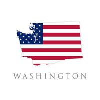 forma do mapa do estado de Washington com bandeira americana. ilustração vetorial. pode usar para ilustração do dia da independência dos estados unidos da américa, nacionalismo e patriotismo. vetor