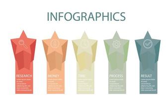 design de infográfico de vetor com ícones. diagrama de processo, fluxograma, gráfico de informações, infográficos para conceito de negócios, banner de apresentações, layout de fluxo de trabalho.