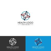 modelo de vetor de logotipo cruzado médico e de saúde
