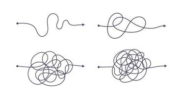 maneira simples complexa e fácil do início ao fim conjunto de ilustração vetorial. vetor