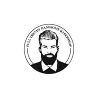 modelo de logotipo de barba vetor