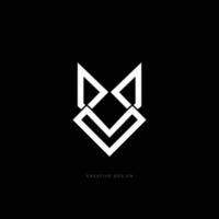 v fox logotipo de marca de letra mínima vetor