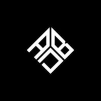 design de logotipo de carta abd em fundo preto. conceito de logotipo de letra de iniciais criativas abd. design de letra abd. vetor