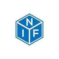 design de logotipo de carta nif em fundo preto. conceito de logotipo de letra de iniciais criativas nif. design de letra nif. vetor